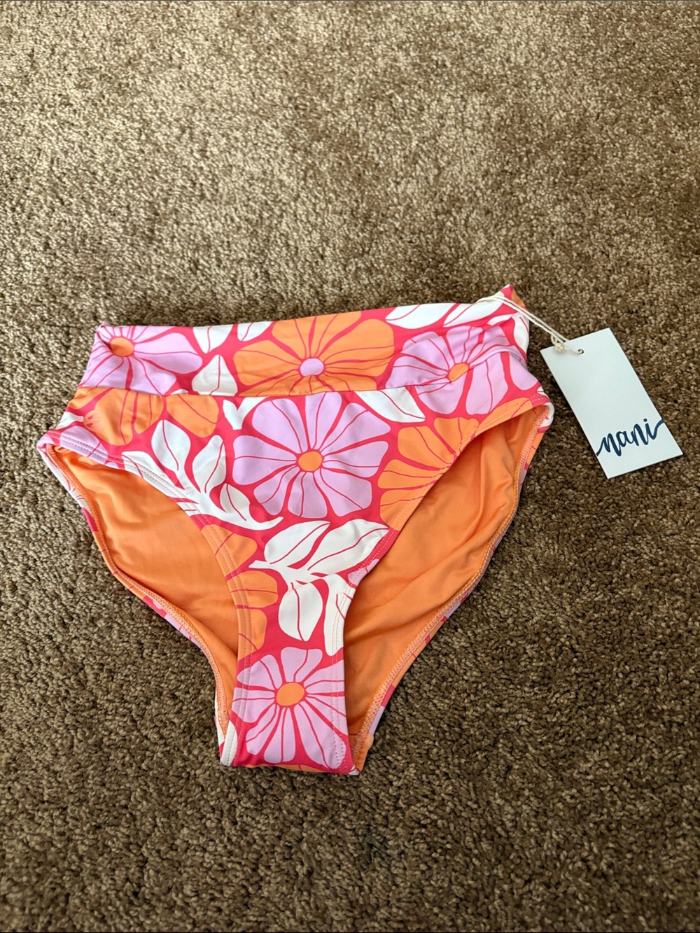 NWT Nani Mid Rise Flora Swim Bottom